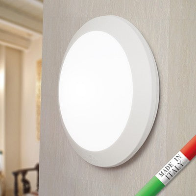 Plafoniera Rotonda da Parete o Soffitto in Resina UMBERTA Bianco 2 x E27