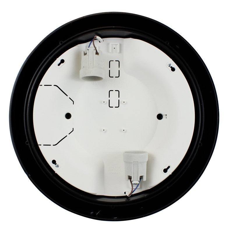 Plafoniera Rotonda da Parete o Soffitto in Resina UMBERTA Nero 2 x E27
