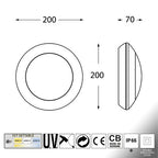 Plafoniera da Parete o Soffitto in Resina BERTINA Grigio con GX53 10W CCT