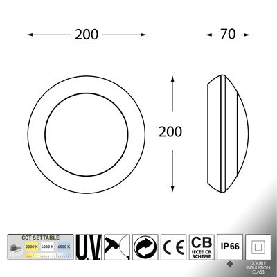 Plafoniera da Parete o Soffitto in Resina BERTINA Grigio con GX53 10W CCT