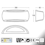 Applique in Resina Up & Down FRANCY WALL Bianco IP55 E27 CCT