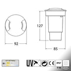 Segnapasso in Resina Faretto Carrabile CECI 90 2L Nero con GU10 CCT