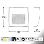 Segnapasso in Resina LORENZA 150 Bianco IP55 con R7S 3,5W CCT