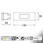 Segnapasso da Incasso in Resina NINA 150 Bianco IP55 con R7S 3,5W CCT
