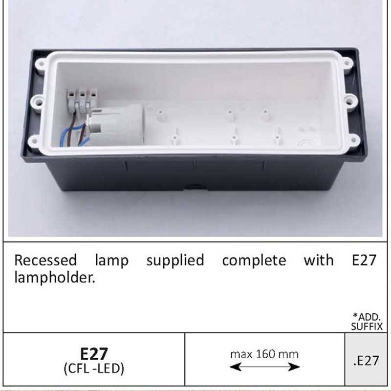 Segnapasso da Incasso in Resina LETI 300 Bianco IP66 E27
