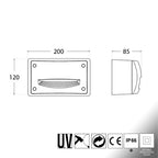 Segnapasso in Resina EXTRALETI 200 HS Nero IP66 con GX53 3W CCT