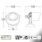 Faretto LED in Resina MINITOMMY EL Nero IP66 con GU10 6W CCT