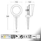 Faretto LED con Picchetto TOMMY EL SPIKE Nero IP66 con GX53 10W CCT