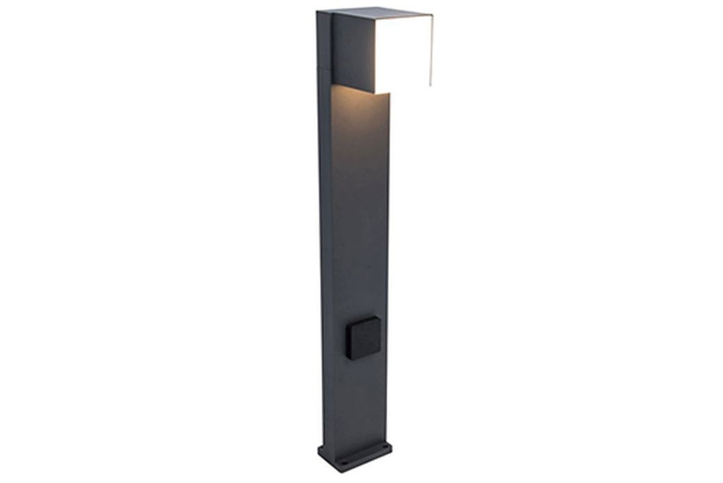 Lampione da Giardino CUBA 1L con Presa Laterale Grigio Scuro 12,2W 3000K IP54