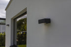Applique Lampada da Parete GEMINI Grigio Scuro E27 Max 40W IP44