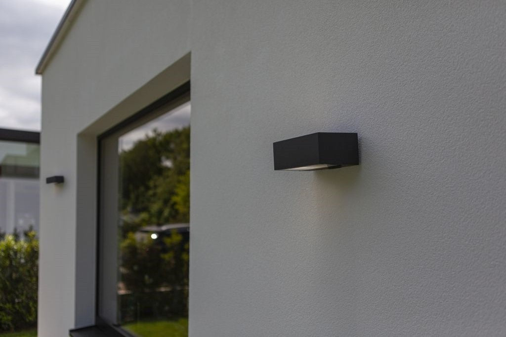 Applique Lampada da Parete GEMINI Grigio Scuro E27 Max 40W IP44