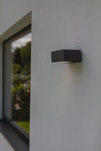 Applique Lampada da Parete GEMINI Grigio Scuro E27 Max 40W IP44