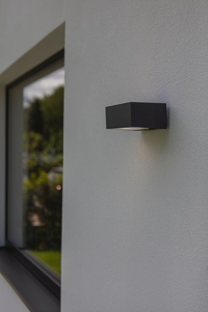 Applique Lampada da Parete GEMINI Grigio Scuro E27 Max 40W IP44