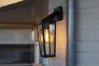 Applique Lampada da Parete PINE Nero Opaco E27 Max 40W IP44