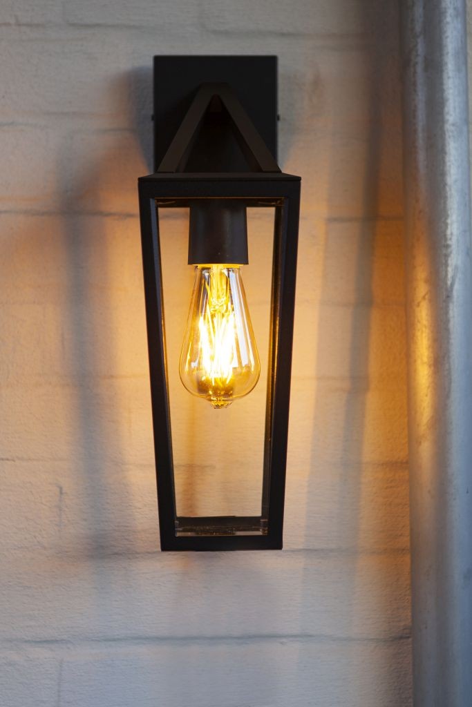 Applique Lampada da Parete PINE Nero Opaco E27 Max 40W IP44