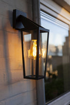 Applique Lampada da Parete PINE Nero Opaco E27 Max 40W IP44