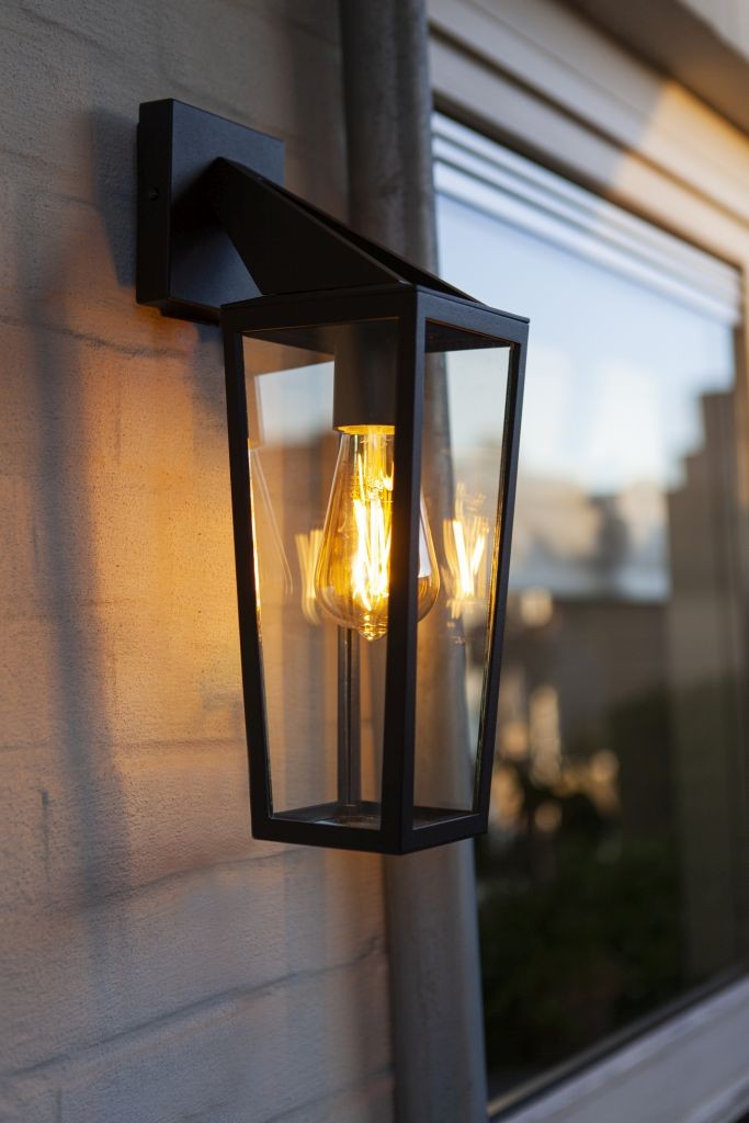 Applique Lampada da Parete PINE Nero Opaco E27 Max 40W IP44