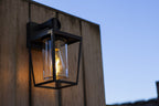 Applique Lampada da Parete WEST Nero Opaco E27 Max 40W IP44
