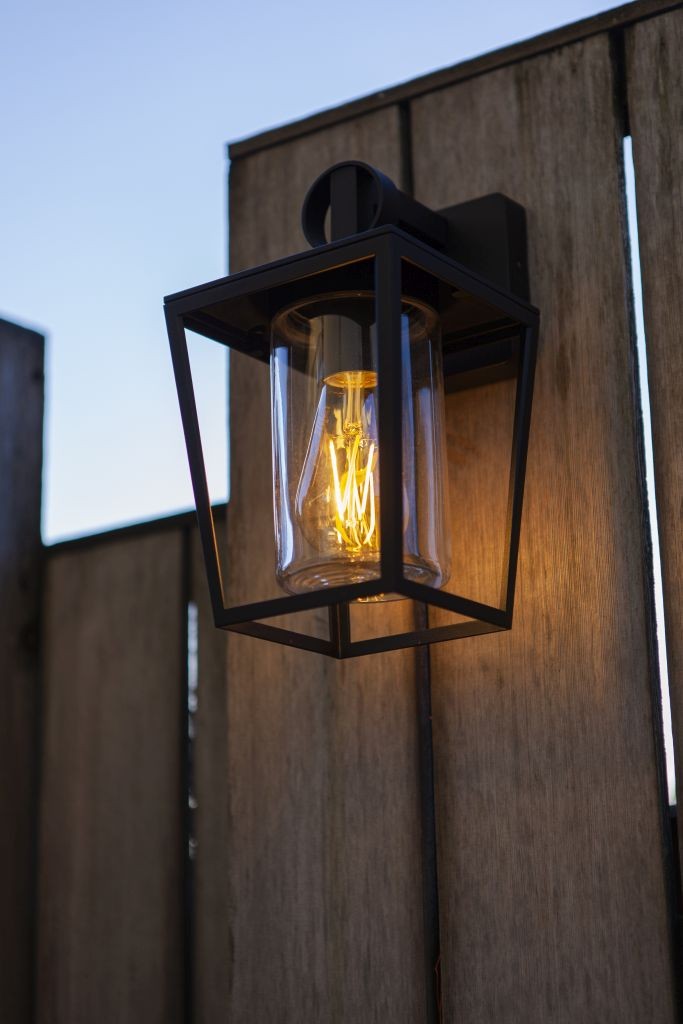 Applique Lampada da Parete WEST Nero Opaco E27 Max 40W IP44