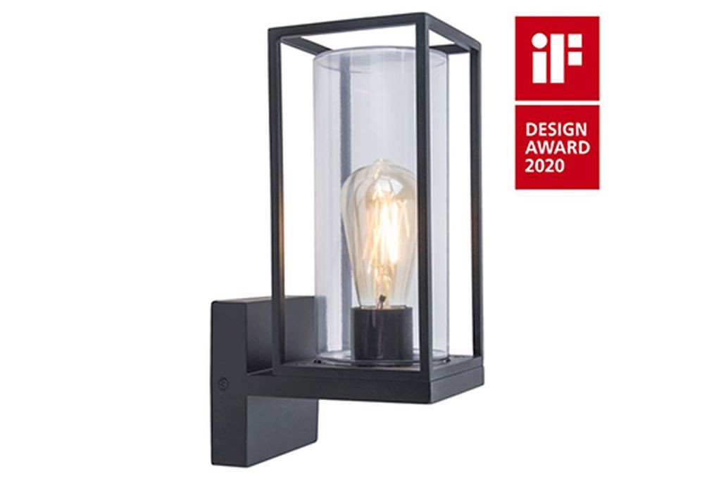 Applique Lampada da Parete FLAIR Nero Opaco E27 Max 40W IP44