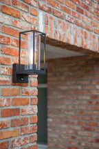 Applique Lampada da Parete FLAIR Sensore Movimento Nero Opaco E27 Max 40W IP44