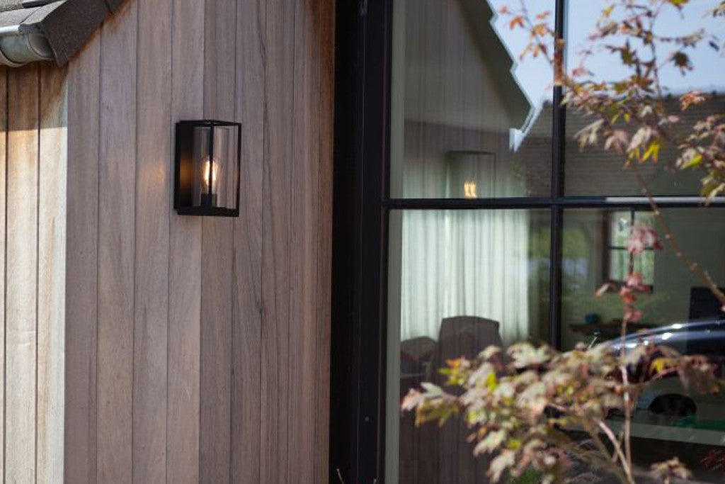 Applique Lampada da Parete FLAIR Trasparente Nero Opaco E27 Max 40W IP44