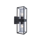 Applique Lampada da Parete FLAIR 2 Luci Nero Opaco E27 Max 2x40W IP44