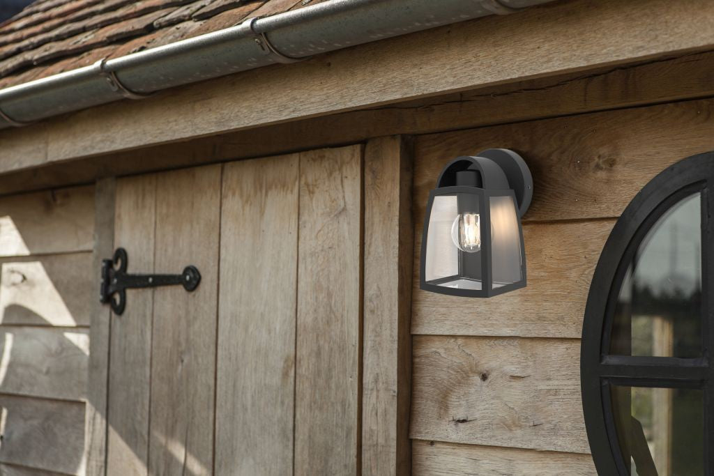 Applique Lampada da Parete KELSEY Nero Opaco E27 Max 40W IP44