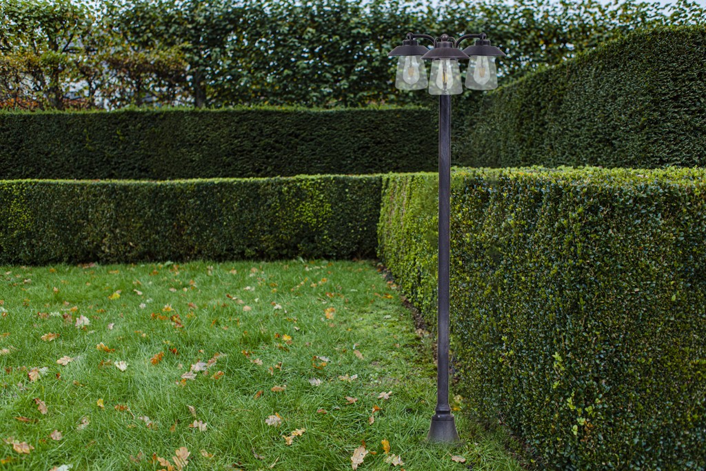 Lampione da Giardino CATE 3 Luci Ruggine Opaca E27 Max 3x40W IP44