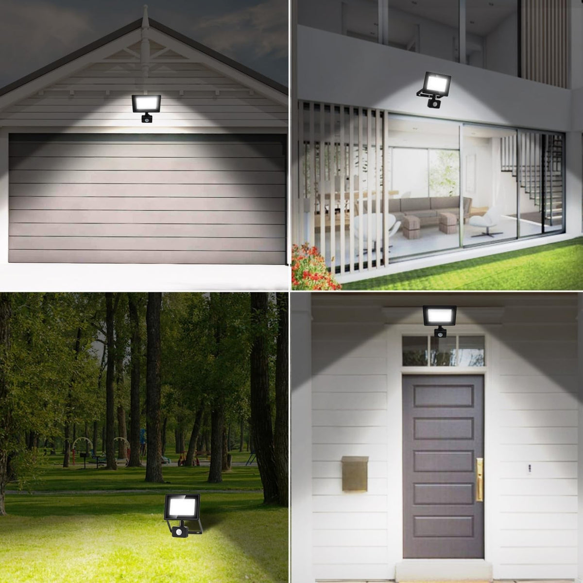 Faro Proiettore Led Con Sensore Nero 30W Luce Naturale 4000K 2510LM IP65