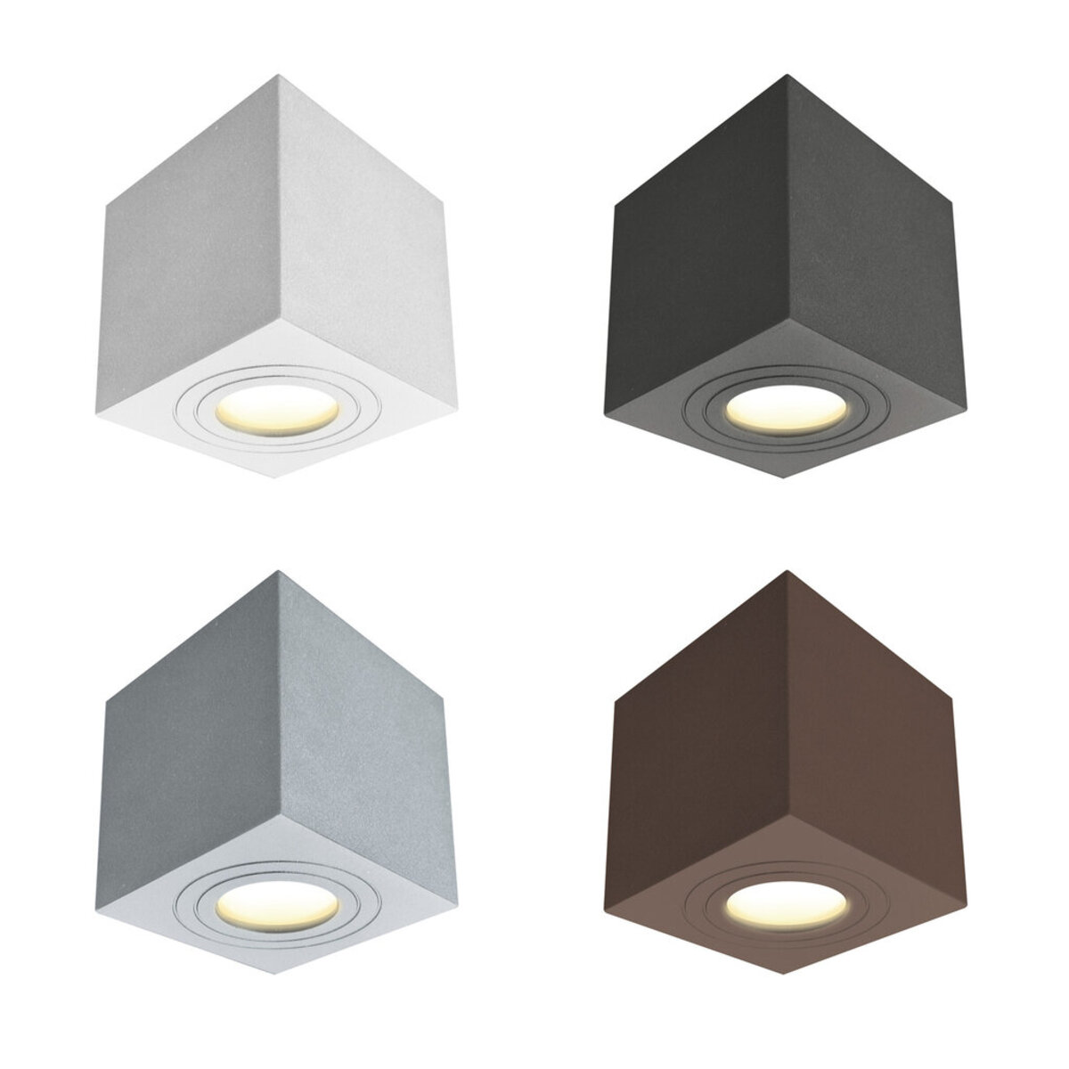 Plafoniera da Soffitto Quadrata ALMERIA Corten GU10 Max 7W IP65