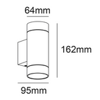 Applique da Parete GRANADA2 DUO Bianco GU10 Max 2x7W IP65
