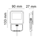Proiettore Faro LED per Esterno ORLANDO 10 Grigio Grafite 10W 4000K 120° IP65