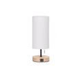 Aigostar Lampada da Tavolo in Legno con Doppia USB Attacco E27 colore Bianco