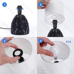 Lampada da Tavolo Abat Jour Aigostar E14 in Ceramica Nera