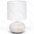 Lampada da Tavolo Abat Jour E14 in Ceramica Bianco e Beige