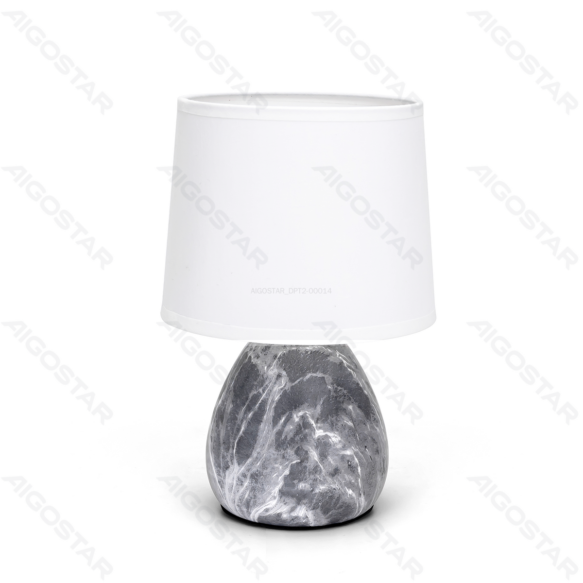 Lampada da Tavolo Abat Jour E14 in Ceramica Finto Marmo
