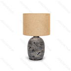 Lampada da Tavolo Abat Jour E14 in Ceramica Marrone e Grigio
