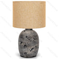Lampada da Tavolo Abat Jour E14 in Ceramica Marrone e Grigio