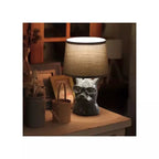 Lampada da Tavolo Abat Jour E14 in Ceramica Bulldog Grigio