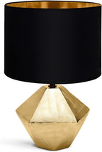 Lampada da Tavolo Abat Jour E14 in Ceramica Oro