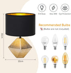 Lampada da Tavolo Abat Jour E14 in Ceramica Oro