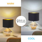 Lampada da Tavolo Abat Jour E14 in Ceramica Oro