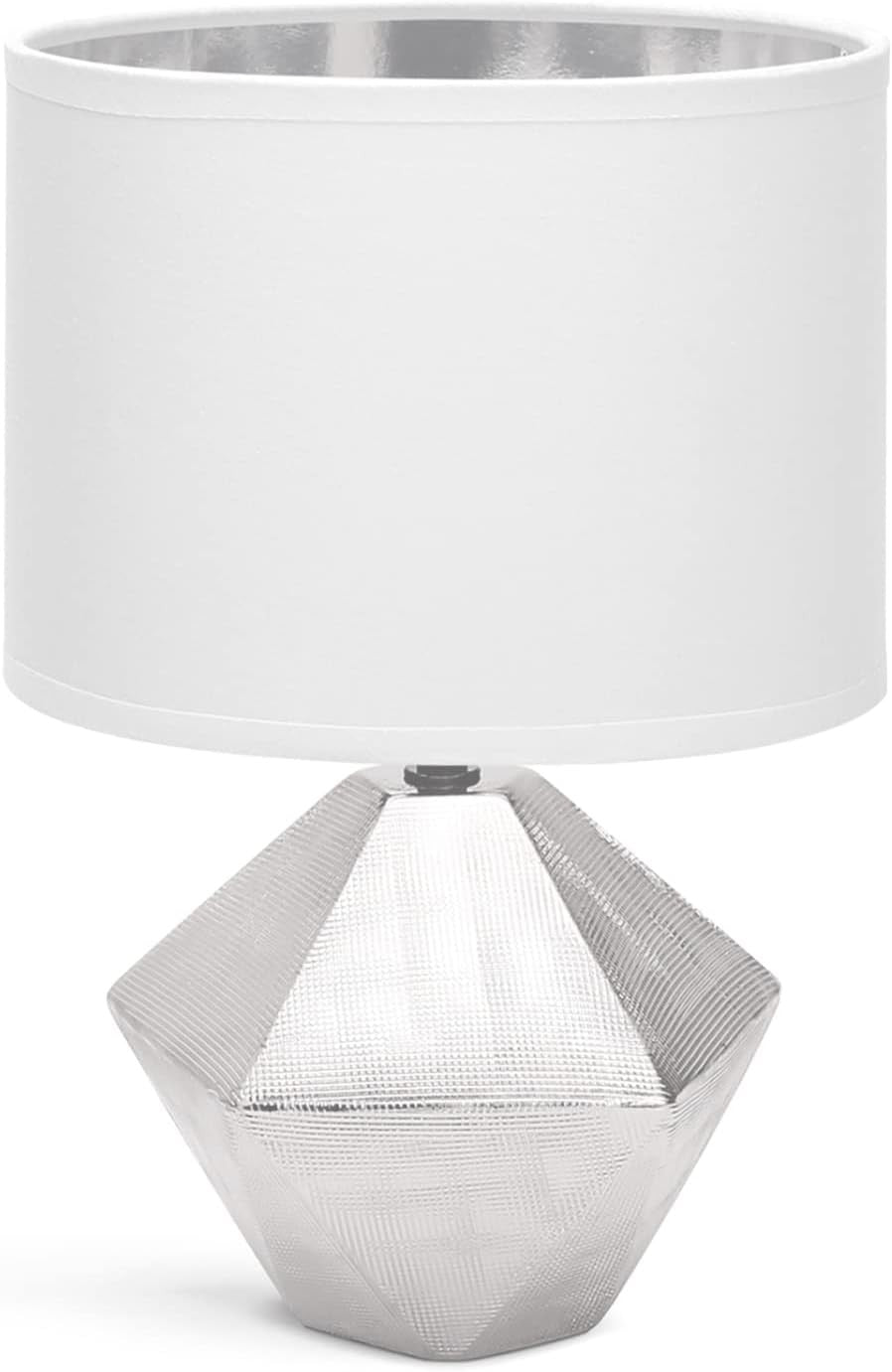Lampada da Tavolo Abat Jour E14 in Ceramica Silver