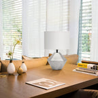 Lampada da Tavolo Abat Jour E14 in Ceramica Silver