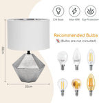 Lampada da Tavolo Abat Jour E14 in Ceramica Silver