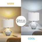 Lampada da Tavolo Abat Jour E14 in Ceramica Silver