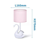 Lampada da Tavolo Abat Jour E14 in Ceramica Forma Cigno Bianco e Rosa
