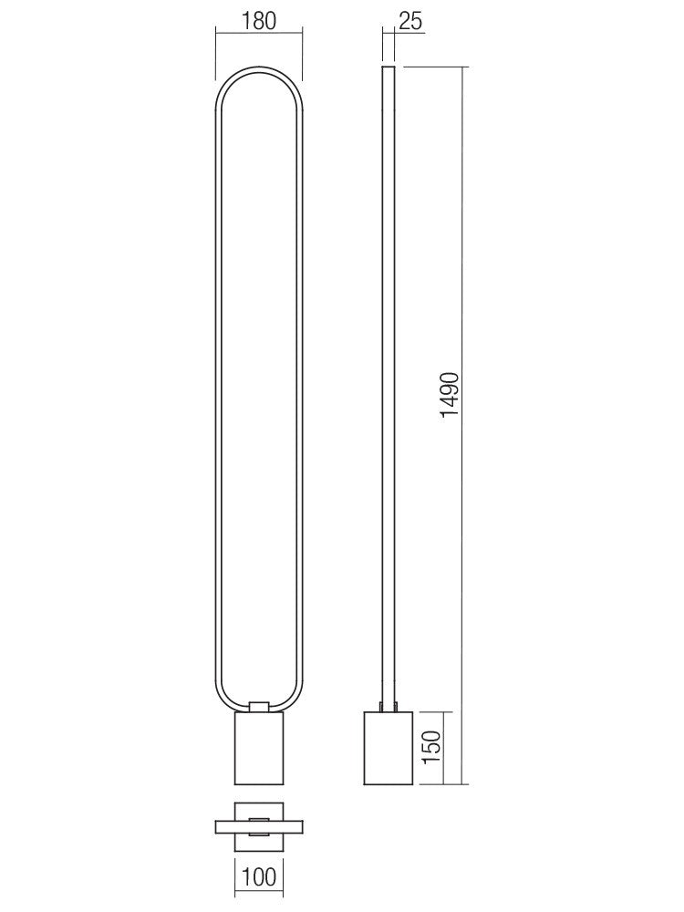 Lampada da Terra Piantana ADO 24W 3000K Oro Opaco IP20