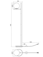Lampada da Terra Piantana BOLDY Attacco E14 max 28W Nero Opaco IP20